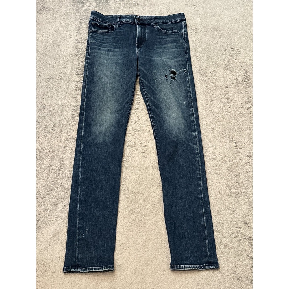 EXPRESS Jeans Mens 32x34 (32x32) Skinny Dark Wash Blue Denim Stretch Casual